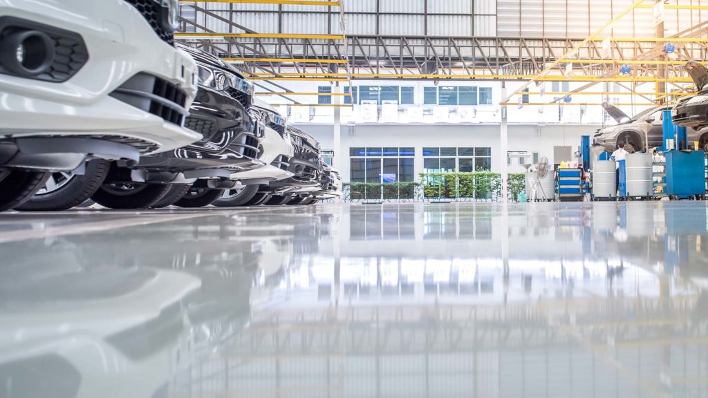 epoxy flooring in car showroom orlando fl